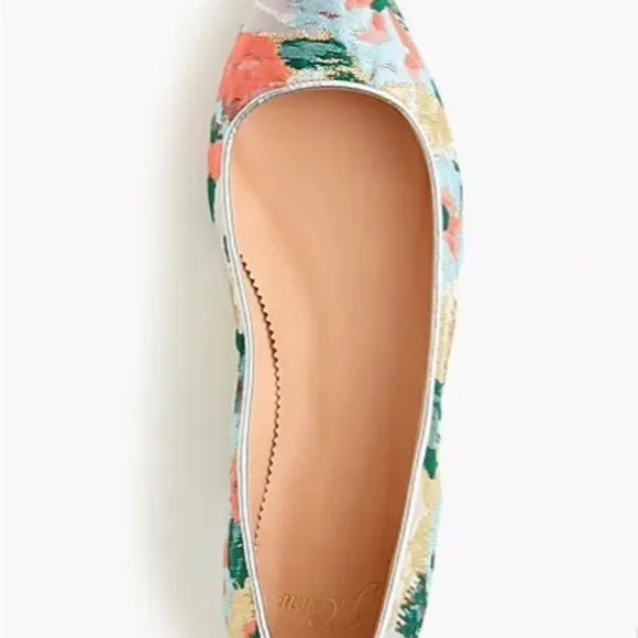 J Crew Moroccan Brocade Slip On Flats m Pointed Toe Multicolor Metallic Boho - Picture 2 of 7